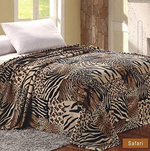Sweet Home Collection Throw Super Soft Polyester Microplush African Safari Animal Skin Print Blanket-King