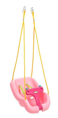 Book Cover Little Tikes Snug 'n Secure Pink Swing with Adjustable Straps, 2-in-1 for Baby and Toddlers Ages 9 Months - 4 Years,16
