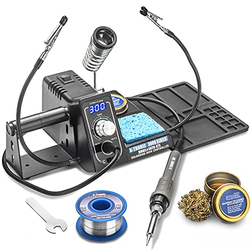 The Original X-Tronic 3020-XTS • 75W Soldering Iron Station • LED • 2 Helping Hands • Roll of Solder • Brass Sponge w/Cleaning Flux • Wet Sponge • °C/°F Conversion Switch • 10 Minute Sleep Feature!