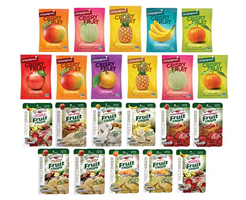 Freeze Dried Fruit Crisps Variety Gift Box - Brothers All Natural and Crispy Green- 22 Pack