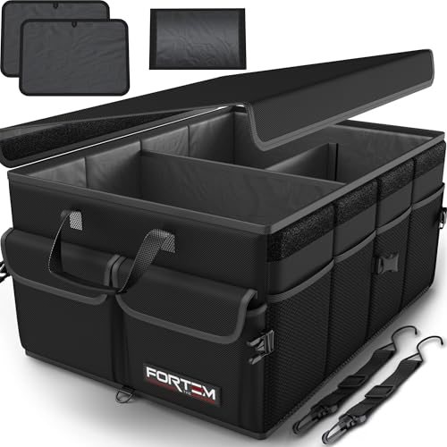 Premium Quality Auto Trunk Organizer by RoadPal For Car, SUV, Minivan, Truck, Durable Collapsible Cargo Storage Bonus Dashboard Non-Slip Pad Lifetime Warranty