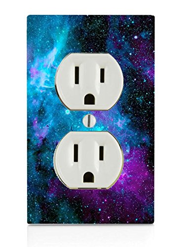 Book Cover Trendy Accessories Nebula Galaxy Space Design Pattern Print Image Electrical Outlet Plate Cover (NOT A Decal) Actual Printed Outlet Cover