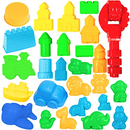 Book Cover USA Toyz Sand Molds Beach Toys for Kids - 27pk City-Themed Sandbox Toys for Toddlers, Kids Indoor Outdoor Sand Toy Animal and Building Molds Compatible with Any Molding Sand, Foam, or Modeling Clay