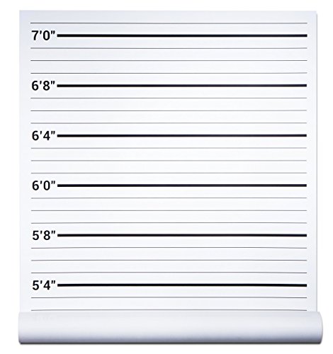 Papery Pop Mugshot Backdrop - Photo Booth Props Height Chart Poster - Mug Shots Prison Police Lineup - 24 by 48 Inch