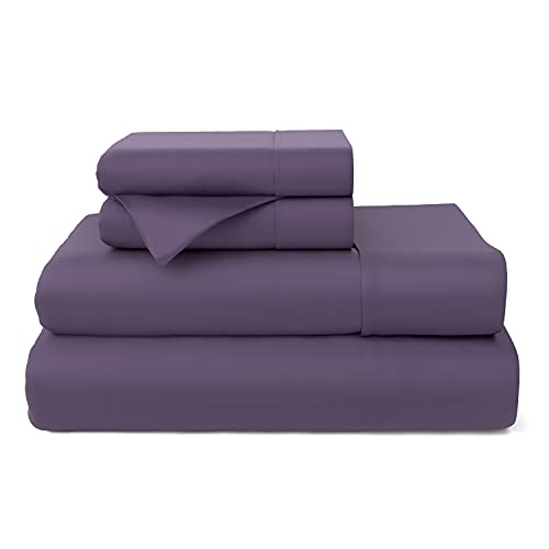 Book Cover Cosy House Collection Premium Bamboo Sheets - Deep Pocket Bed Sheet Set - Ultra Soft & Cool Bedding - Blend from Natural Bamboo Fiber - 4 Piece - (Queen, Purple)