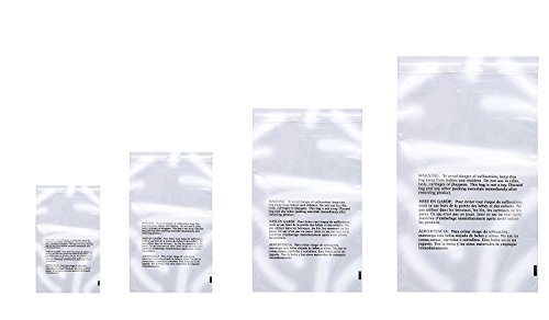 Retail Supply Co Poly Bags with Suffocation Warning 6x9, 8x10, 9x12, 11x14 - Combo Pack of 400 - Clear Poly Bags - Extra Strong Seal