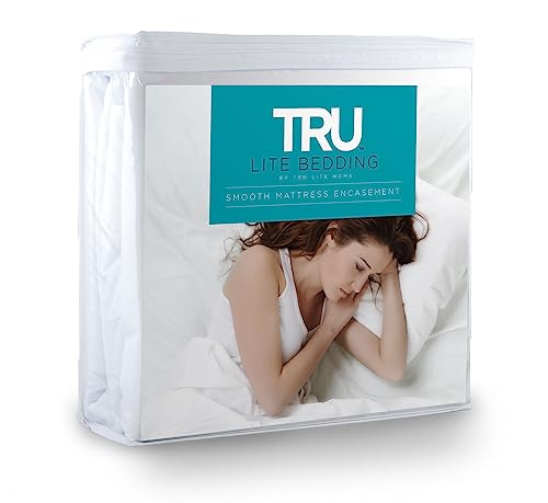 TRU Lite Bedding Six Side Mattress Cover - 100% Waterproof Mattress Protector - Safe & Clean & Breathable - Lock Out Odors, Body Fluids, Stains Zippered Mattress Encasement - Full