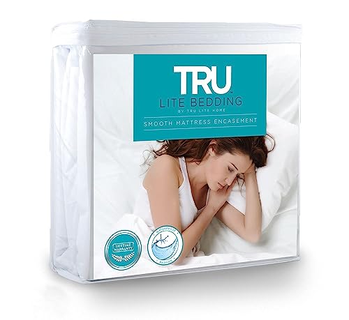 TRU Lite Bedding Six Side Mattress Cover - 100% Waterproof Mattress Protector - Safe & Clean & Breathable - Lock Out Odors, Body Fluids, Stains Zippered Mattress Encasement - Queen