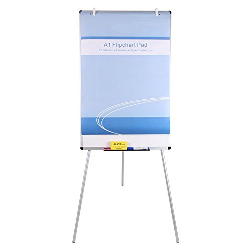 VIZ-PRO Light Melamine Tripod Whiteboard/Flipchart Easel, 24" W x 36" L