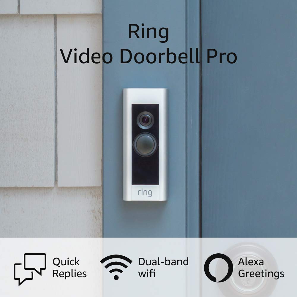 Book Cover Ring Video Doorbell Pro – Upgraded, with added security features and a sleek design (existing doorbell wiring required) Doorbell only