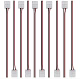 LightingWill 10pcs/Pack Strip Wire Solderless Snap Down 2Conductor LED Strip Connector for 10mm Wide 5050 5630 Single Color Flex LED Strips