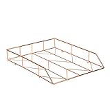 U Brands Desktop Letter Tray, Rose Gold Wire Metal - 855U03-12