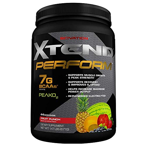 Scivation Xtend Perform BCAA Powder, Peak O2, Glutamine, Citrulline Malate, Fruit Punch, 44 Servings