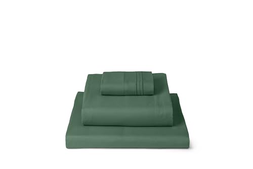 Mellanni Twin Sheet Set - 3 Piece Iconic Collection Bedding Sheets & Pillowcases - Luxury, Extra Soft, Cooling Bed Sheets - Deep Pocket up to 16" - Wrinkle, Fade, Stain Resistant (Twin, Emerald Green) Twin Emerald Green