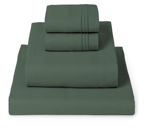 Mellanni Full Size Sheet Set - 4 Piece Iconic Collection Bedding Sheets & Pillowcases - Extra Soft, Cooling Bed Sheets - Deep Pocket up to 16" - Wrinkle, Fade, Stain Resistant (Full, Emerald Green) Full Emerald Green