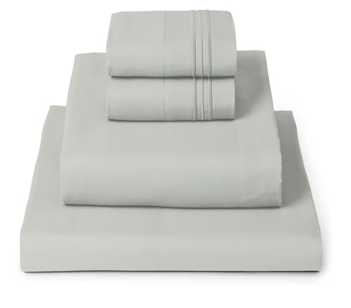Mellanni King Size Sheet Set - Hotel Luxury 1800 Bedding Sheets & Pillowcases - Extra Soft Cooling Bed Sheets - Deep Pocket up to 16 inch - Wrinkle, Fade, Stain Resistant - 4 Piece (King, Spa Mint)