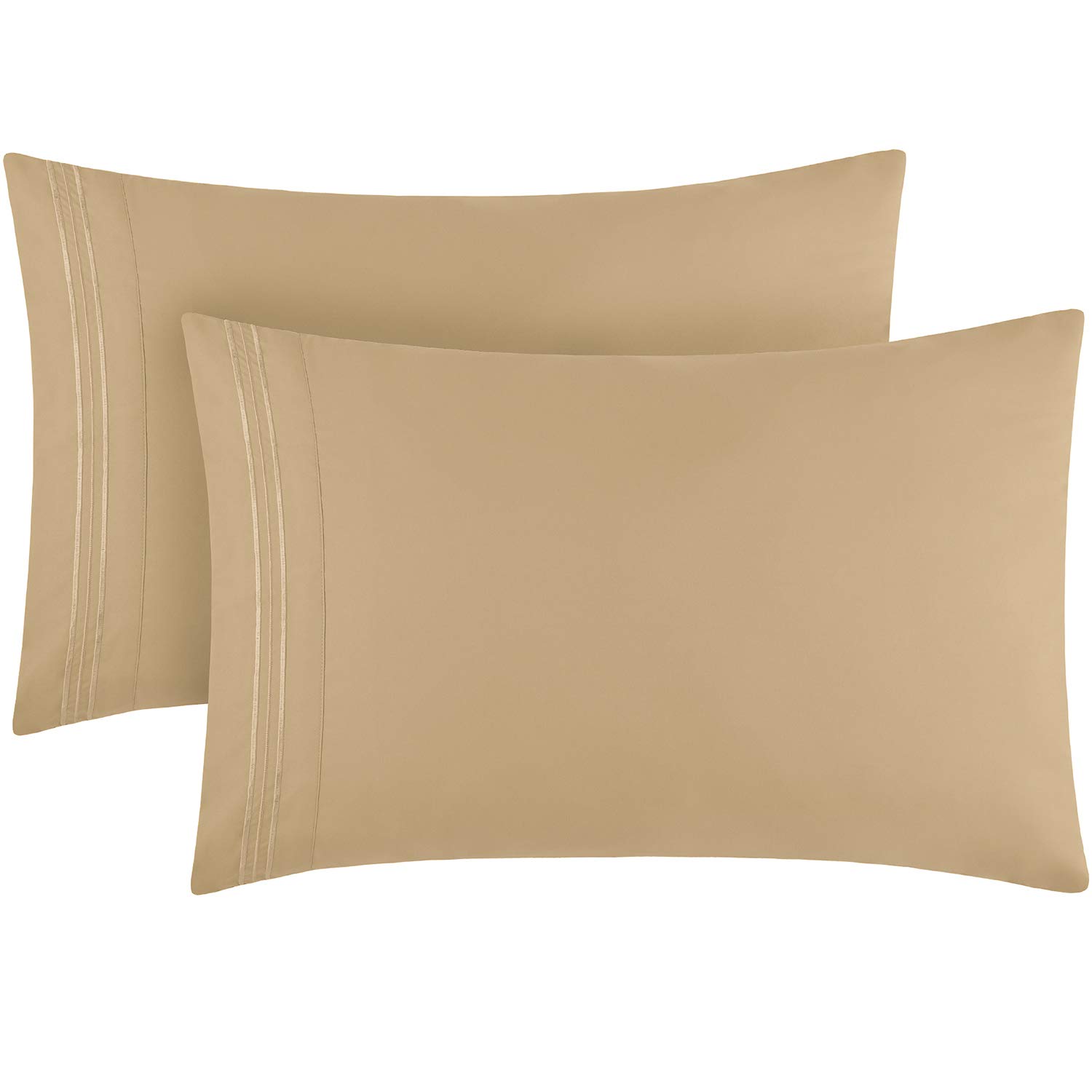 Mellanni Pillow Cases Standard Size Set of 2 - Pillow Covers - Pillow Protector - Hotel Luxury 1800 Bedding Sheets & Pillowcases (Set of 2 Standard/Queen Size 20" x 30", Emerald Green)
