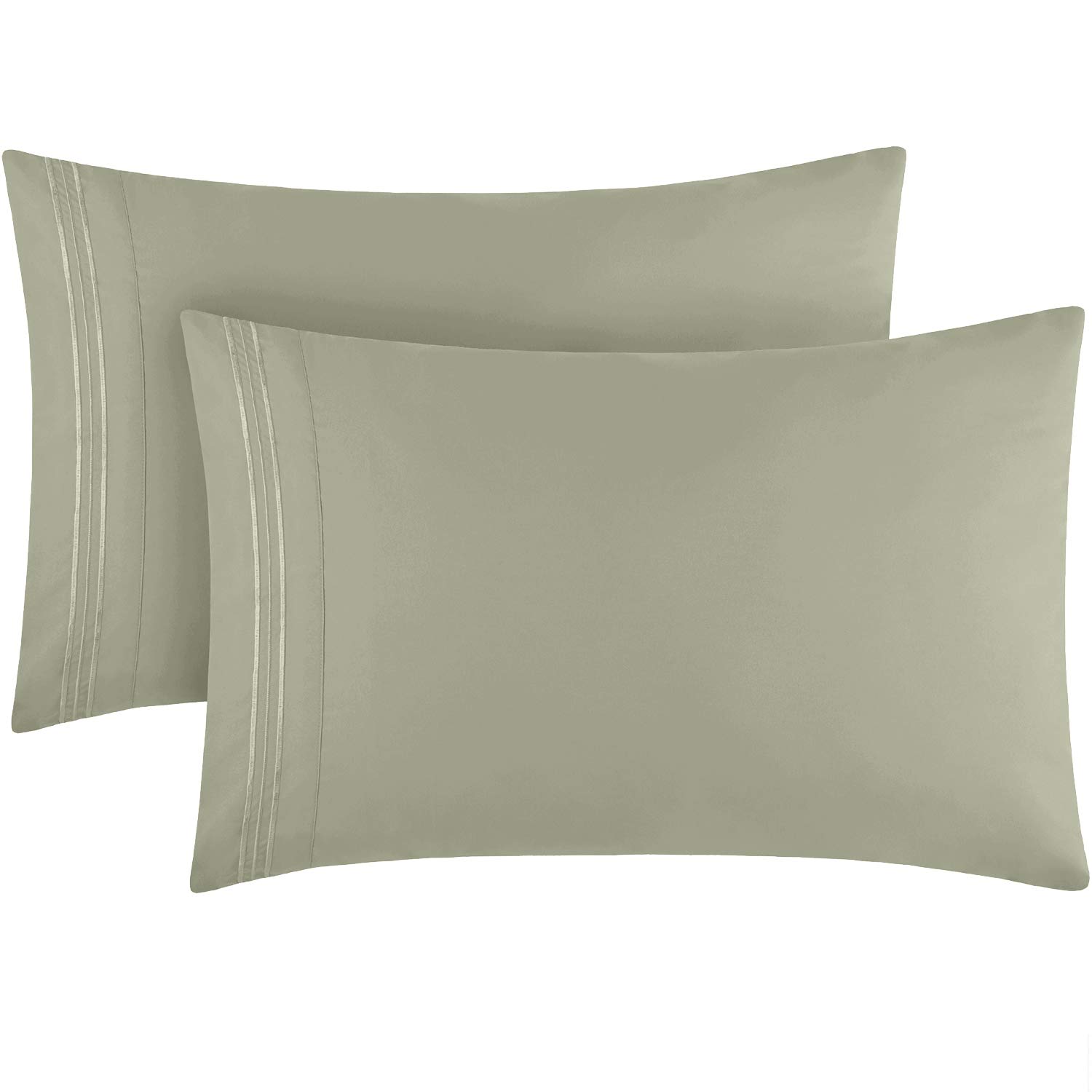 Mellanni King Size Pillow Cases 2 Pack - Iconic Collection Pillowcases - Hotel Luxury, Extra Soft, Cooling Pillow Covers - Wrinkle, Fade, Stain Resistant (2 PC King 20" x 40", Spa Mint) 2 PC King Spa Mint