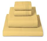 Mellanni King Sheets Set - 4 PC Iconic Collection Bedding - Hotel Luxury, Extra Soft, Cooling Bed Sheets - Wrinkle, Fade, Stain Resistant (King, Yellow)