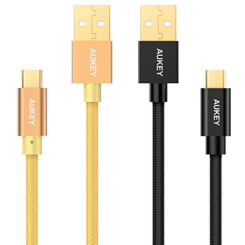 Book Cover AUKEY Micro USB Cable, 2-Pack 3.3ft/1m Nylon Braided for Android Smartphonesï¼ŒSamsung, Kindle, HTC, Nexus, Sony, Nokia, Motorola, and More