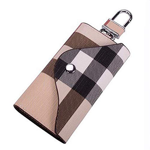 Book Cover Key Holder Case, Key Case wallet Portable PU Leather Car Key Chain Purse key holder organizer with 6 Hooks for Men Women