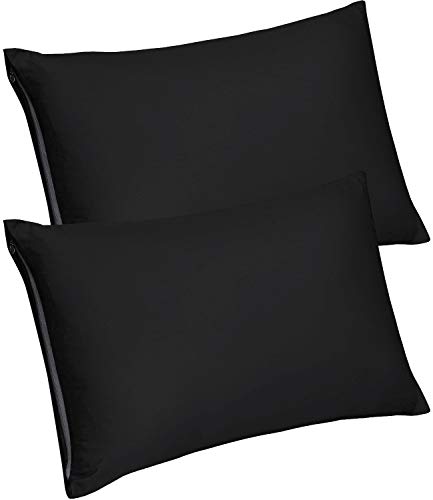 Utopia Bedding King Zippered Bamboo Pillowcases - 20 by 40 inches Pillow Covers (Pack of 2, King, Black)