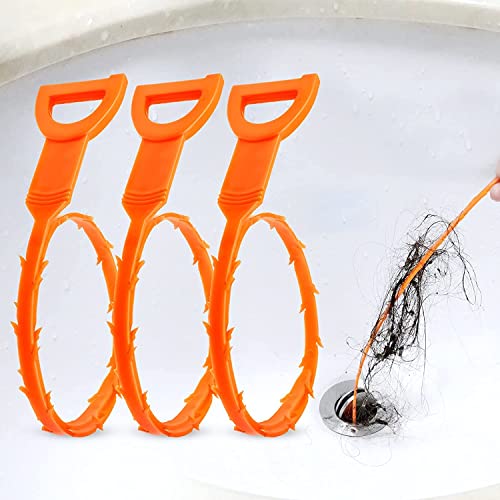 Book Cover Vastar 3 Pack 19.6 Inch Drain Snake Hair Drain Clog Remover Cleaning Tool