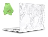 UESWILL Marble Pattern Smooth Hard Shell Case Compatible with MacBook Pro 13 inch with Retina Display No CD-ROM (Model A1502/A1425, Early 2015/2014/2013/Late 2012), (White)