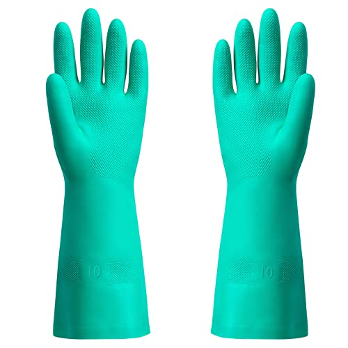 ThxToms Chemical Resistant Nitrile Gloves,Resist Household Acid, Alkali, Solvent and Oil, Latex Rubber Free, 1 Pair Extra Large