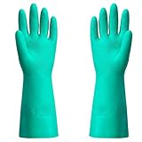 ThxToms Chemical Resistant Nitrile Gloves, Resist Household Acid, Alkali, Solvent and Oil, Latex Rubber Free, 1 Pair Large