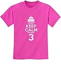 Tstars I Can't Keep Calm I'm 3 3rd Birthday Shirt Boy Girl Three Years Old Kids T-Shirt Small Pink