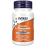 NOW Supplements, L-Theanine 100 mg with Inositol and Taurine, Tension Management*, 90 Chewables