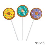 Donut Party Suckers (12 Pack)  Vanilla Flavor.