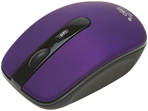 SHHHMOUSE Wireless Silent Noiseless Clickless Mobile Optical Mouse with USB Receiver & Battery, Portable & Compact, 3 Adjustable DPI Levels for Notebook, PC, Computer, Laptop, MacBook (Purple Grape)