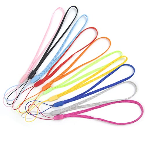 Onkuey 10pcs 7 Inch Colorful Hand Wrist Lanyards/Straps/Strings Pack for Phones/Cameras/USB Flash Drives/Keys/Keychains/ID Name Tag Badge Holders - Assorted Colors (7 inch 10 pcs)
