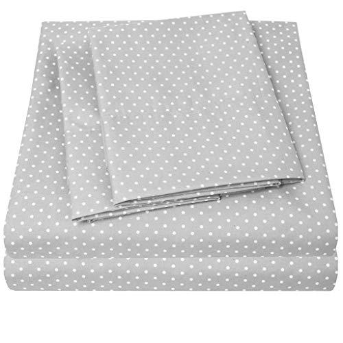 Book Cover 1500 Supreme Collection Bed Sheets - Luxury Bed Sheet Set with Deep Pocket Wrinkle Free Bedding - 3 Piece Sheets - Polka DOT Print- Twin, Gray