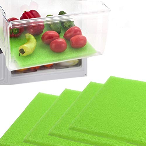 Book Cover Dualplex Fruit & Veggie Life Extender Liner for Fridge Refrigerator Drawers, 12x15 Inches (4 Pack) â€“ Extends The Life of Your Produce & Prevents Spoilage
