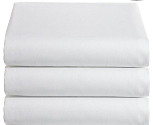 Book Cover White Classic Flat Hospital Bed Sheets, Twin Size Flat Sheets, 3-Pack,
