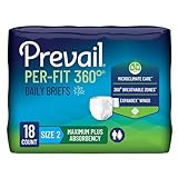Prevail Per-Fit 360 Degree Maximum Plus Absorbency Incontinence Briefs Size 2 72 Count Breathable Rapid Absorption Discreet Comfort Fit Adult Diapers