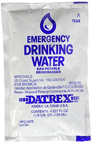DATREX Emergency Water Pouch for Disaster or Survival, 125 ml Each