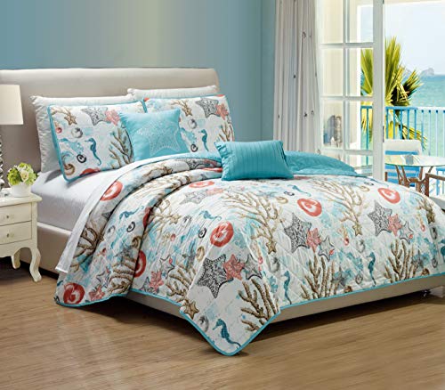 Book Cover RT Designers Collection Coastal 5-Piece Quilt Set, King