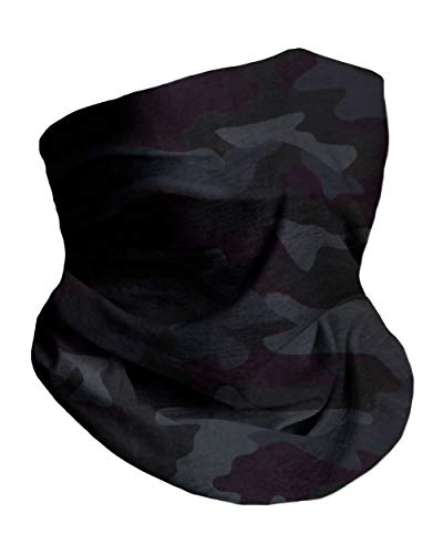 INTO THE AM Dark Camo Breathable Neck Gaiter Masks Half Face Cover Wrap Cool Mask Bandana Festival Rave Balaclava Scarf