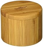 Estilo Premium Bamboo Salt and Pepper Bowls, Wooden Spice Containers with Magnetic Swivel Lids, Perfect for Salt, Spice, Sugar, Pepper Brown