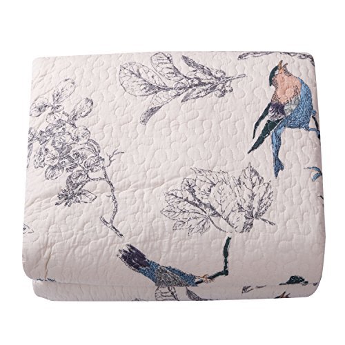 Best Comforter Sets, Flying Birds Printing 3 Piece Cotton Bedspread/Quilt Sets Queen