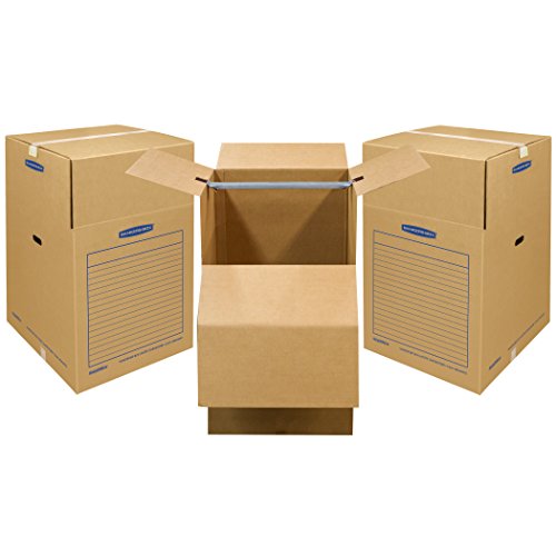 Book Cover Bankers Box SmoothMove Wardrobe Moving Boxes, Short, 20 x 20 x 34 Inches, 3 Pack (7710902)