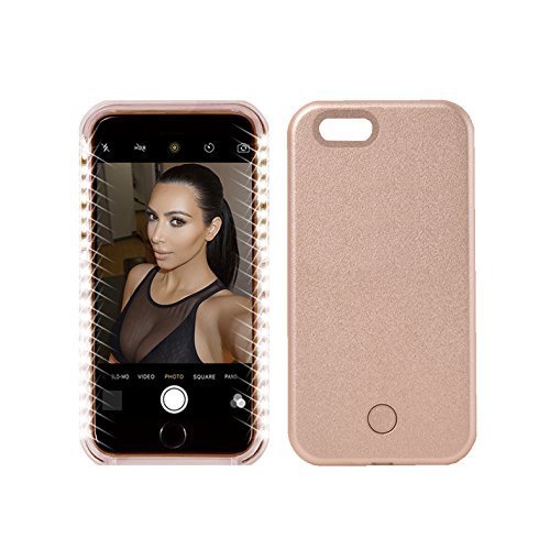 New IPhone 6S Plus Illuminated Cell Phone Case LED Lighted For Selfies (Rose Gold)