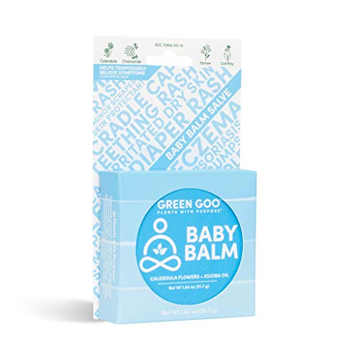 Green Goo Natural Skin Care for Diaper Rash Relief, Eczema, Cradle Cap, Baby Balm, Large Tin, Green, Baby Balm, 1.82 Ounce