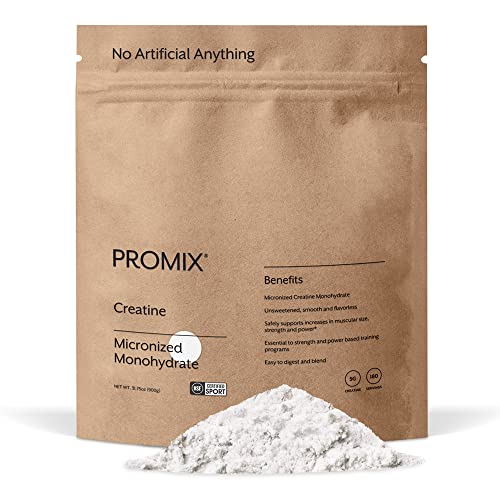 Promix Creatine Monohydrate Powder, Unflavored - 120 Servings, 5g of Micronized Creatine per Serving - Increase Muscle Gain, Strength & Power & Supports Recovery - Gluten-Free & NSF Certified