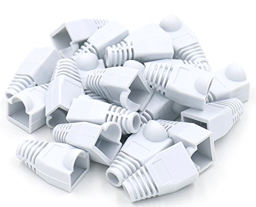 Book Cover iExcell 100 Pcs White RJ45 Ethernet Network Cable Strain Relief Boots