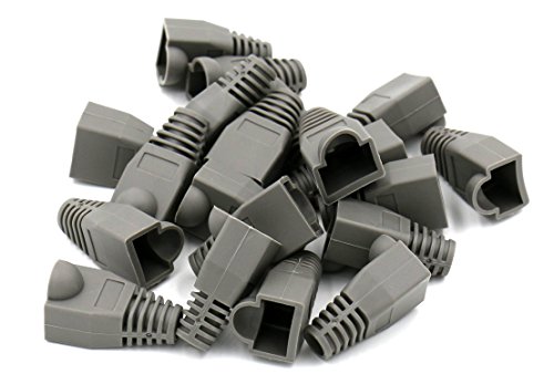 iexcell 100-Pack Gray CAT5E CAT6 RJ45 Ethernet Network Cable Strain Relief Boots
